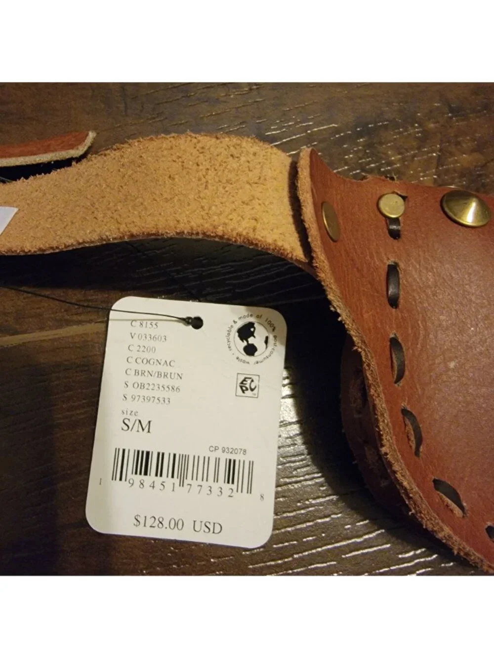 Free People Lucky Stars Leather Pocket Belt Country Western Festival Womens S M